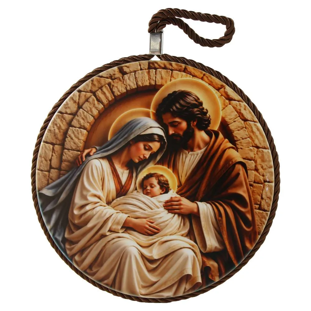 Decor de perete din ceramica Sfanta Familie 17 cm Decor de perete din ceramica Sfanta Familie 17 cm