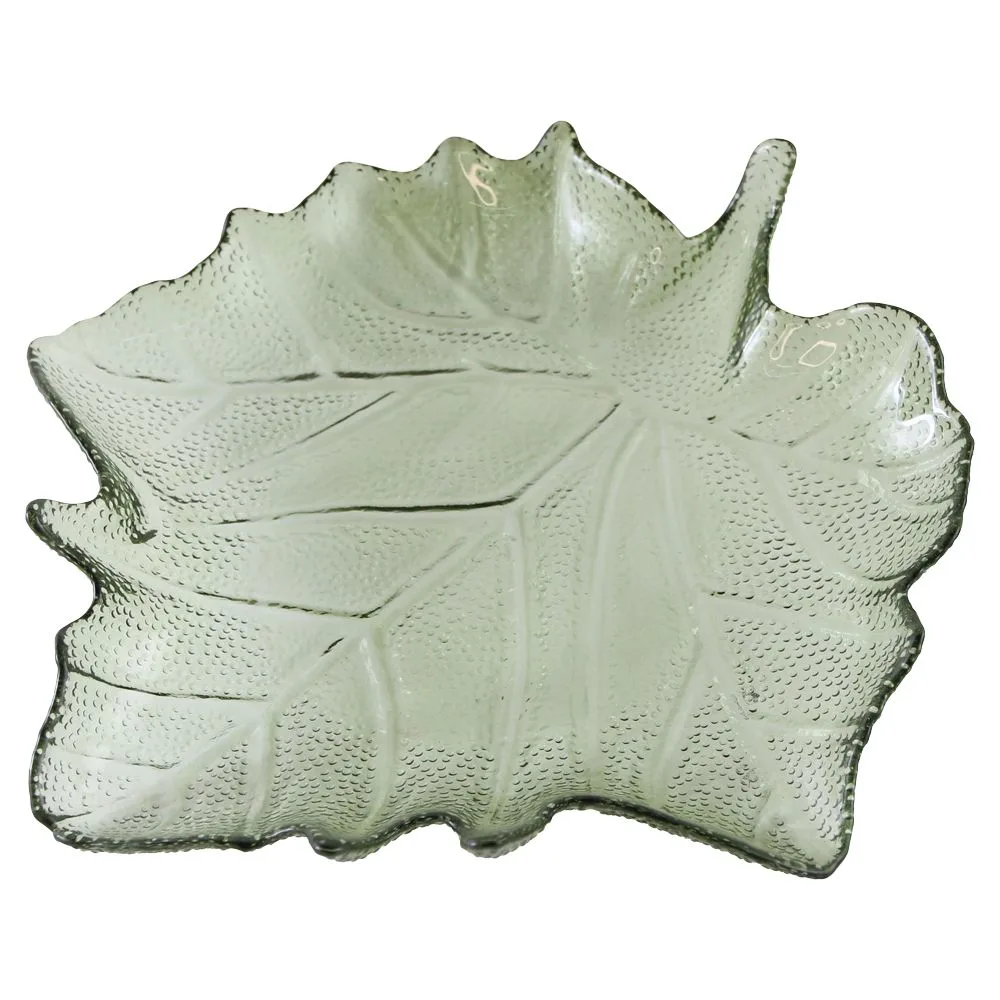 Platou Frunza din sticla 24.5x26 cm