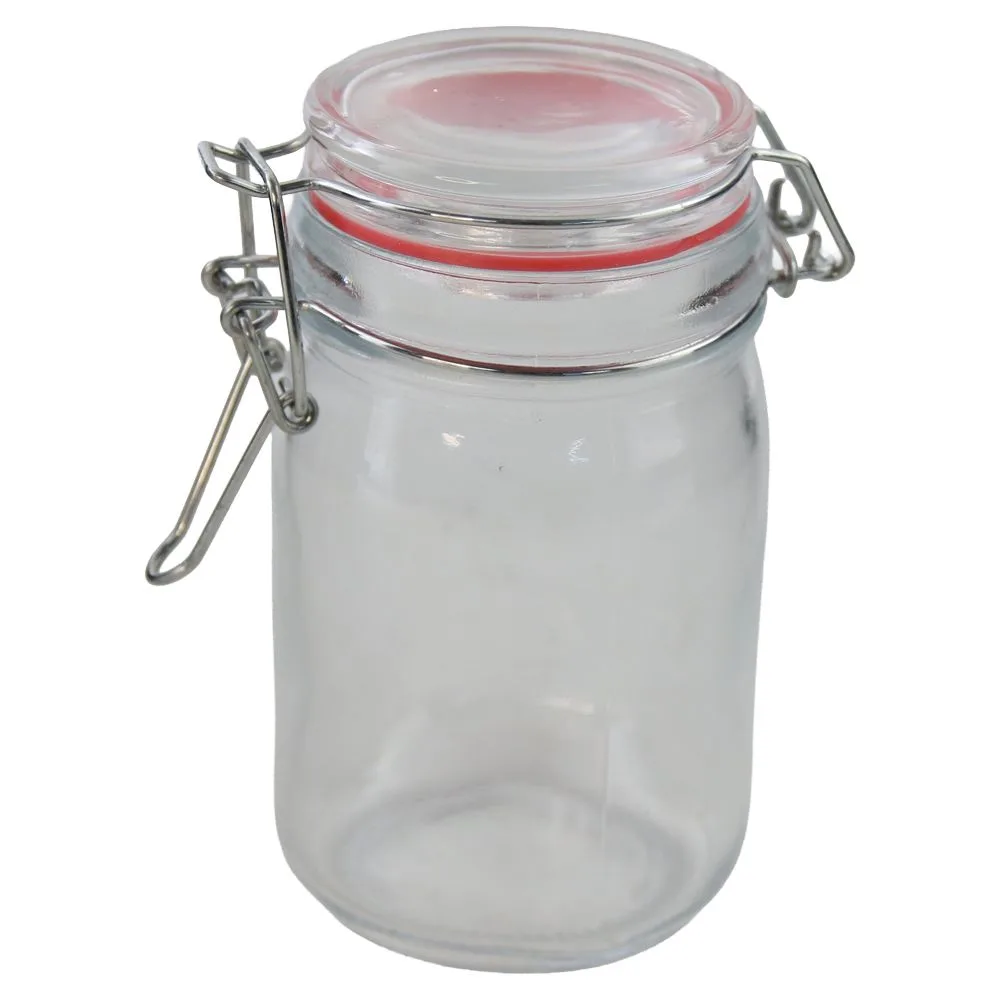 Borcan din sticla cu capac ermetic si inchidere metalica 250 ml