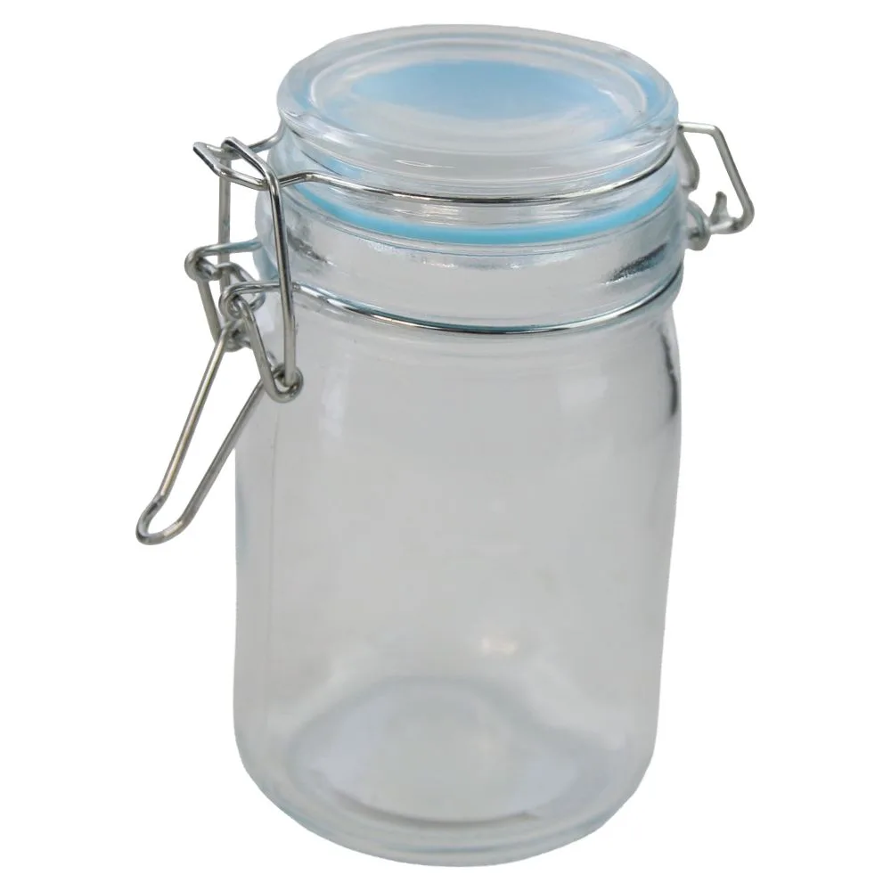 Borcan din sticla cu capac ermetic si inchidere metalica 250 ml