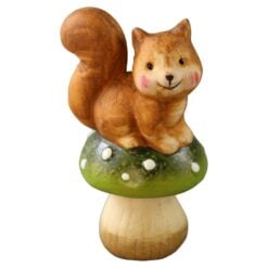 Figurina din ceramica Ciuperca cu animalut 12 cm