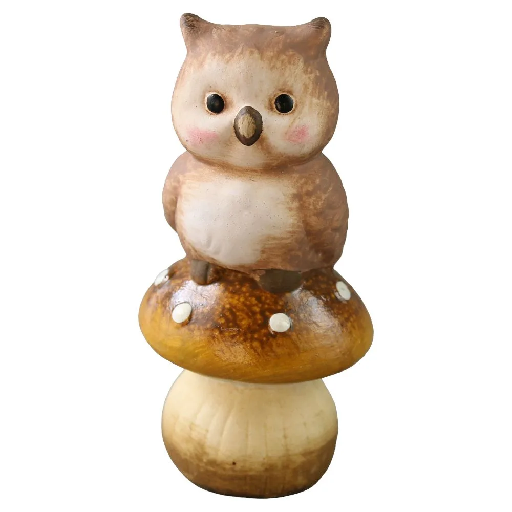 Figurina din ceramica Ciuperca cu animalut 12 cm