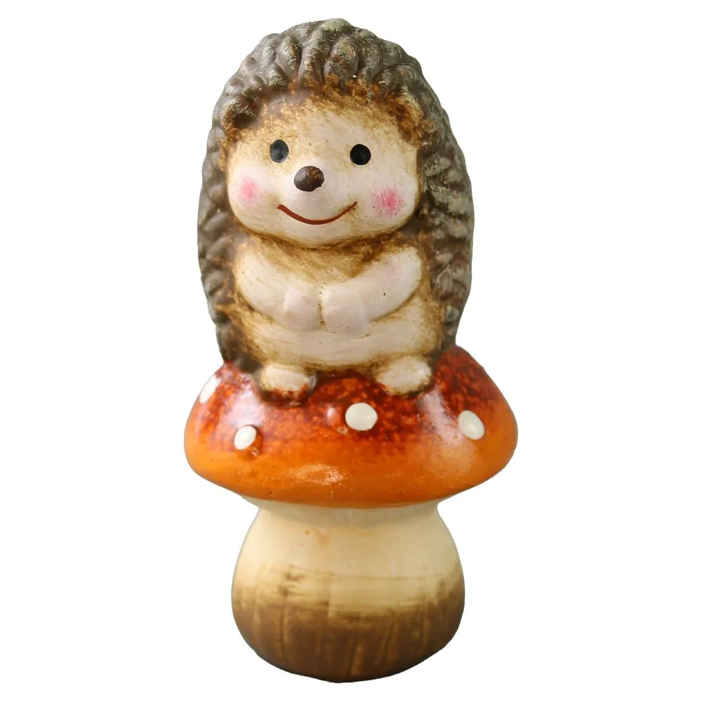 Figurina din ceramica Ciuperca cu animalut 12 cm