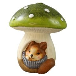 Figurina din ceramica Ciuperca cu animalut 11 cm