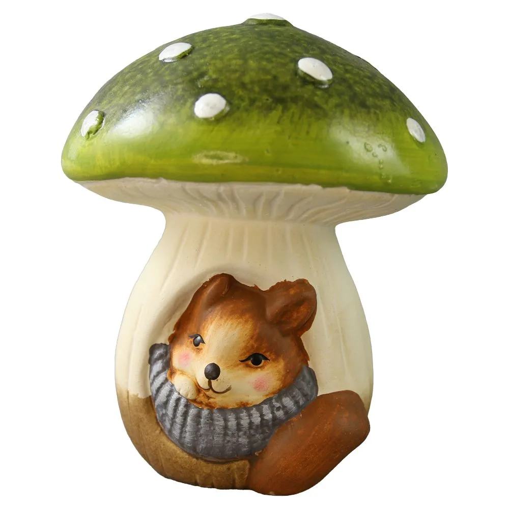 Figurina din ceramica Ciuperca cu animalut 11 cm