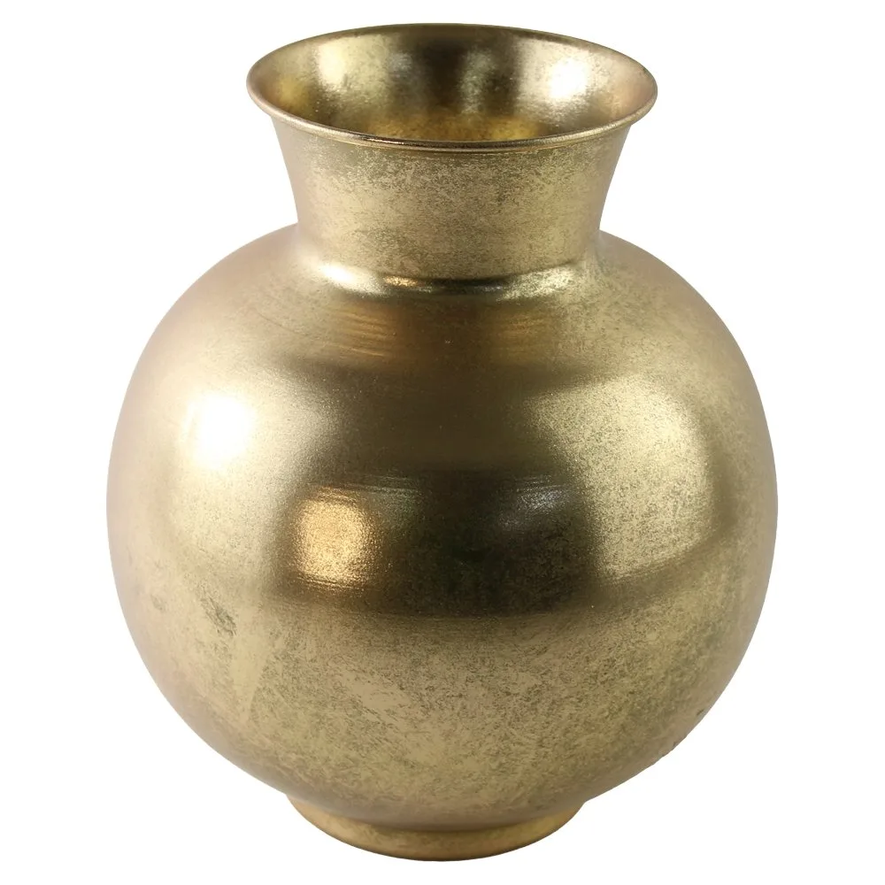 Vaza decorativa metalica aurie 23x28cm