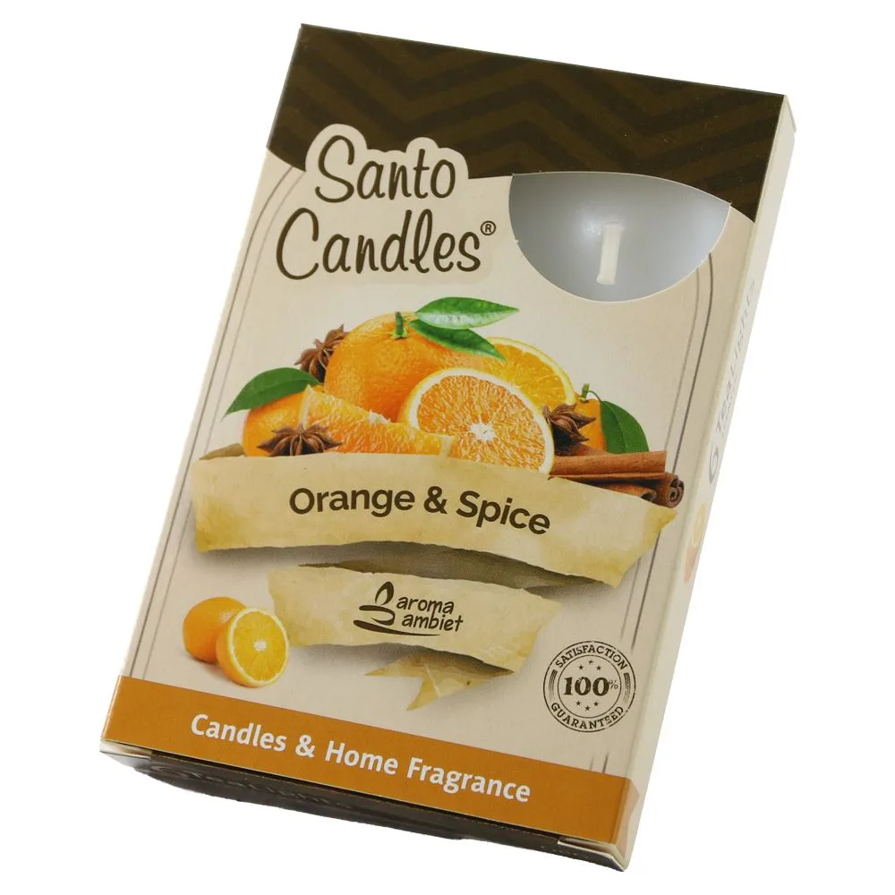 Set 6 lumanari pastila parfumate Orange & Spice 3.7 cm