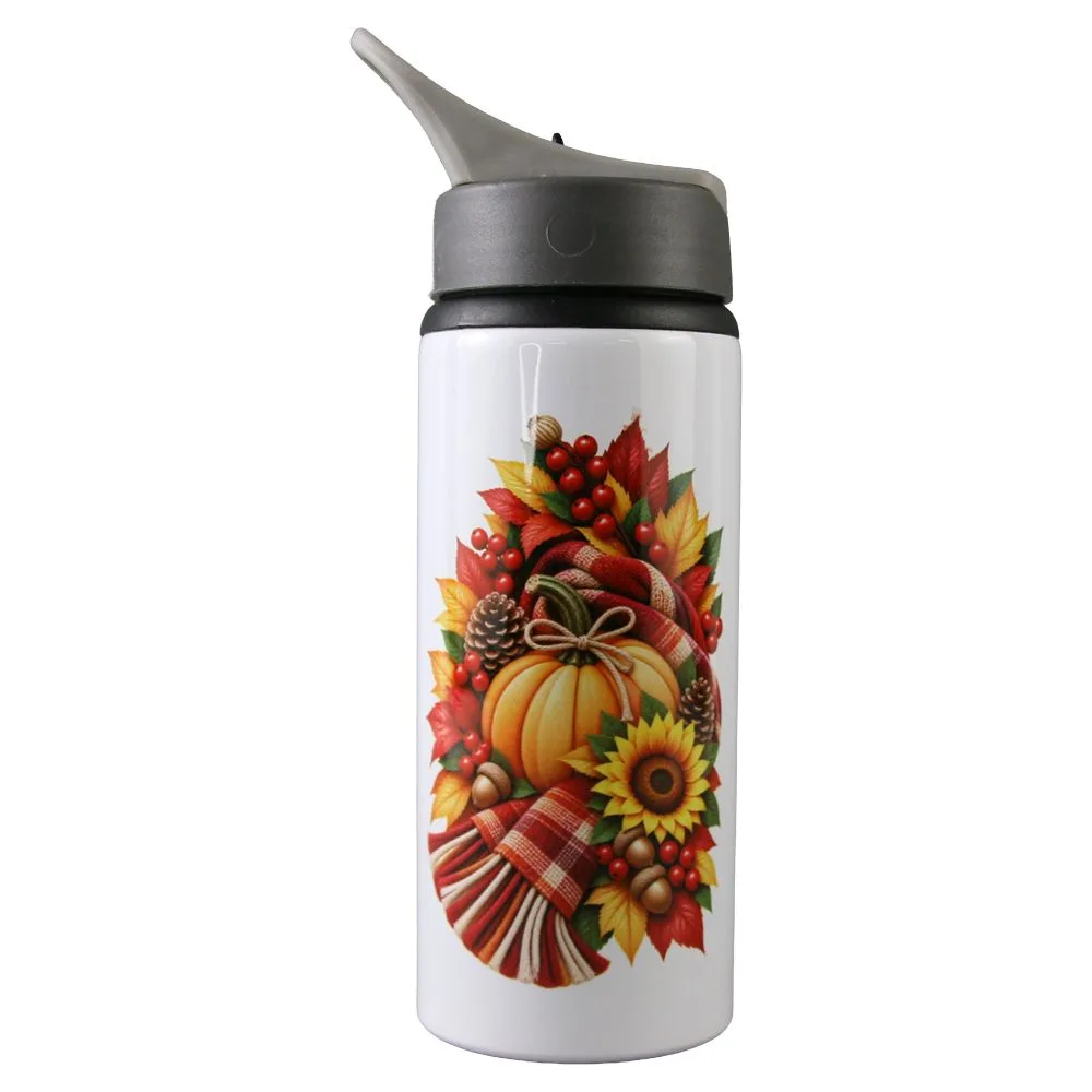 Termos metalic cu pai Decor de toamna 500 ml Termos metalic cu pai Decor de toamna 500 ml