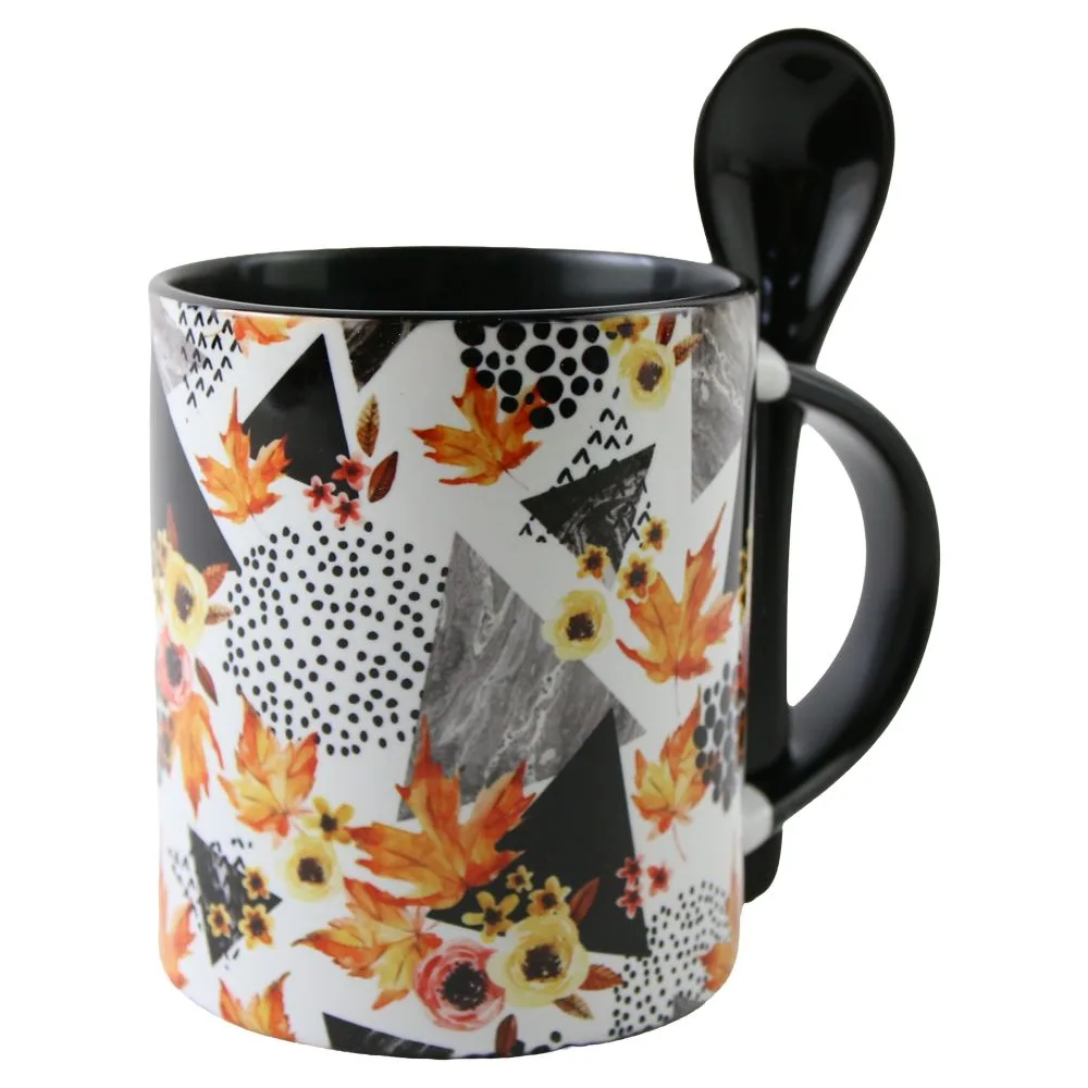 Cana ceramica cu lingurita 330 ml Cana ceramica cu lingurita 330 ml