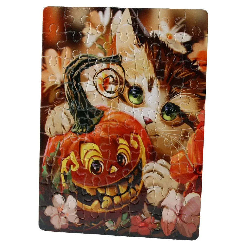 Puzzle Pisica cu dovleac 63 piese Puzzle Pisica cu dovleac 63 piese