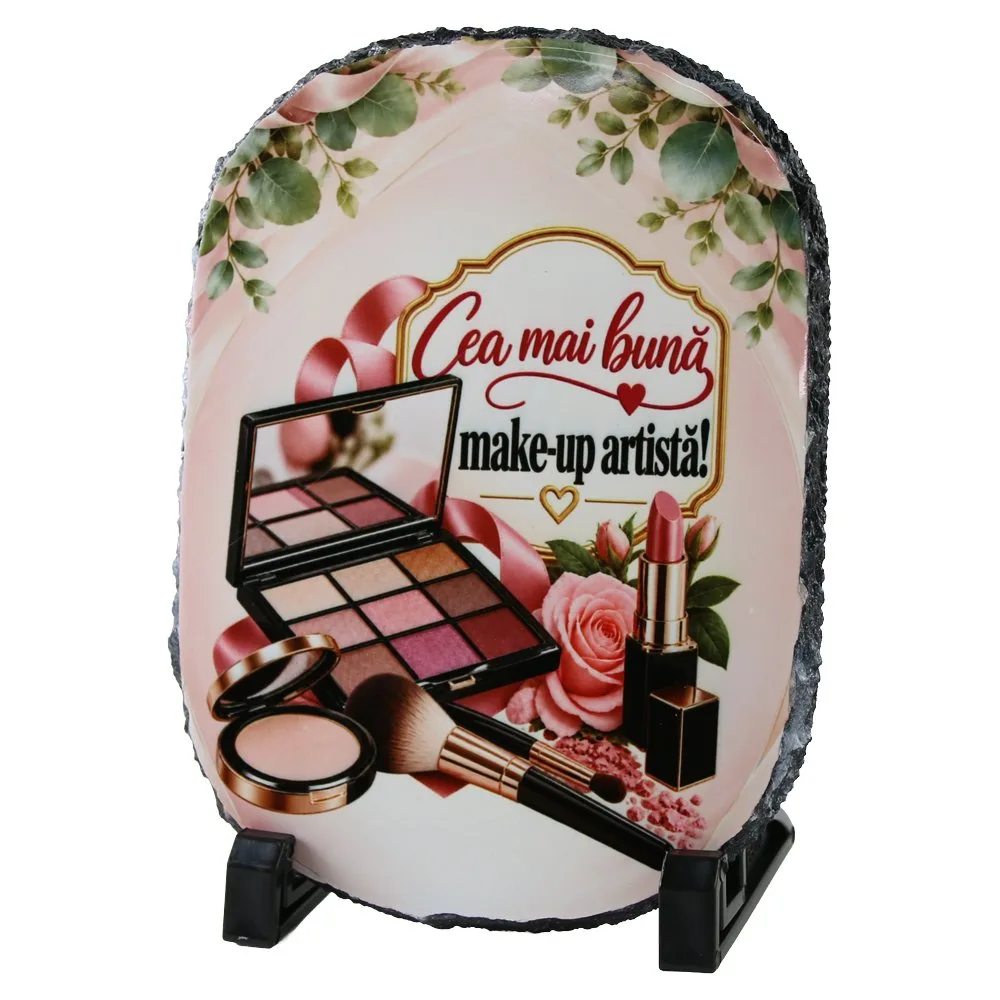 Placa din ardezie "Cea mai buna make-up artista!" 14x19 cm Placa din ardezie "Cea mai buna make-up artista!" 14x19 cm