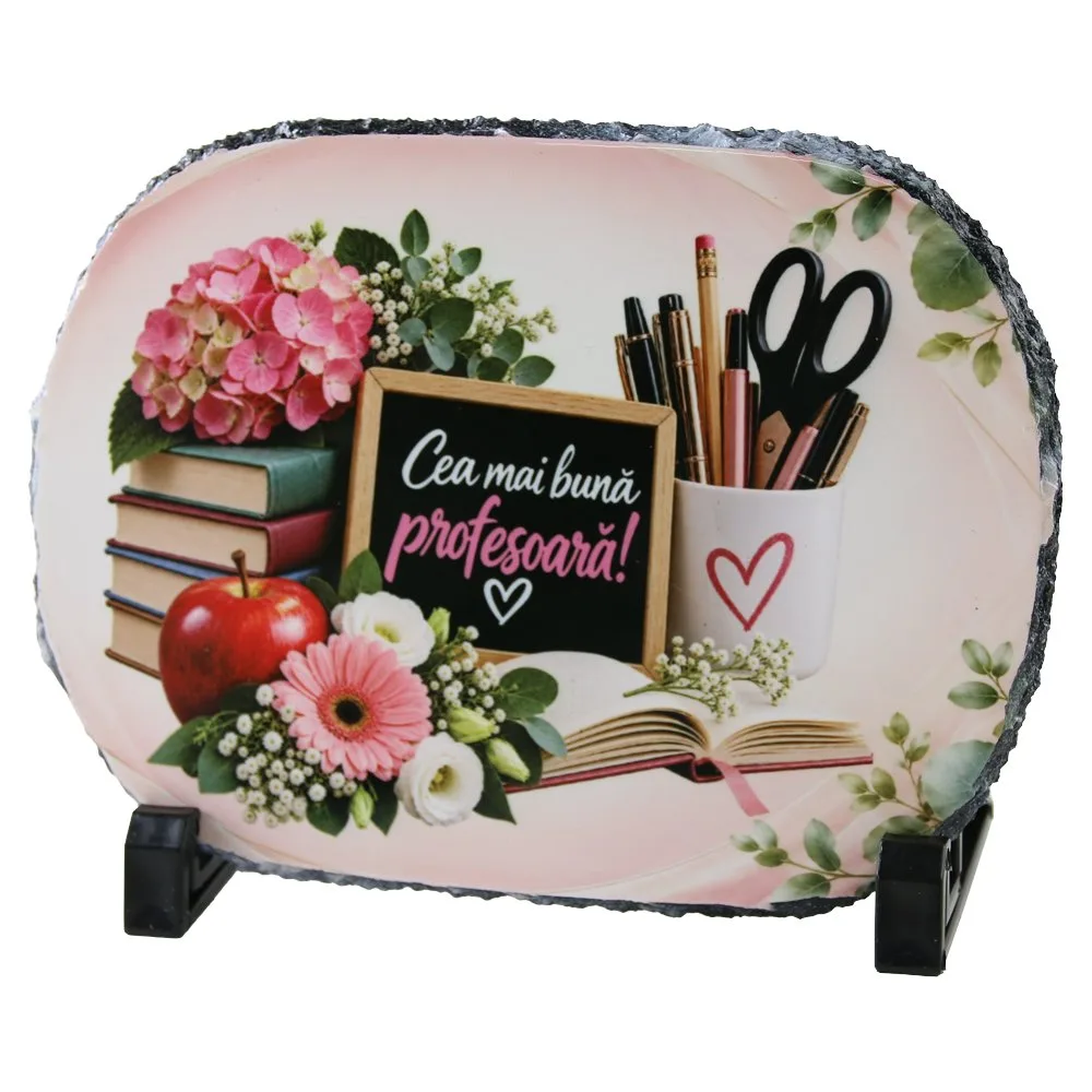 Placa din ardezie "Cea mai buna profesoara!" 19x14 cm Placa din ardezie "Cea mai buna profesoara!" 19x14 cm