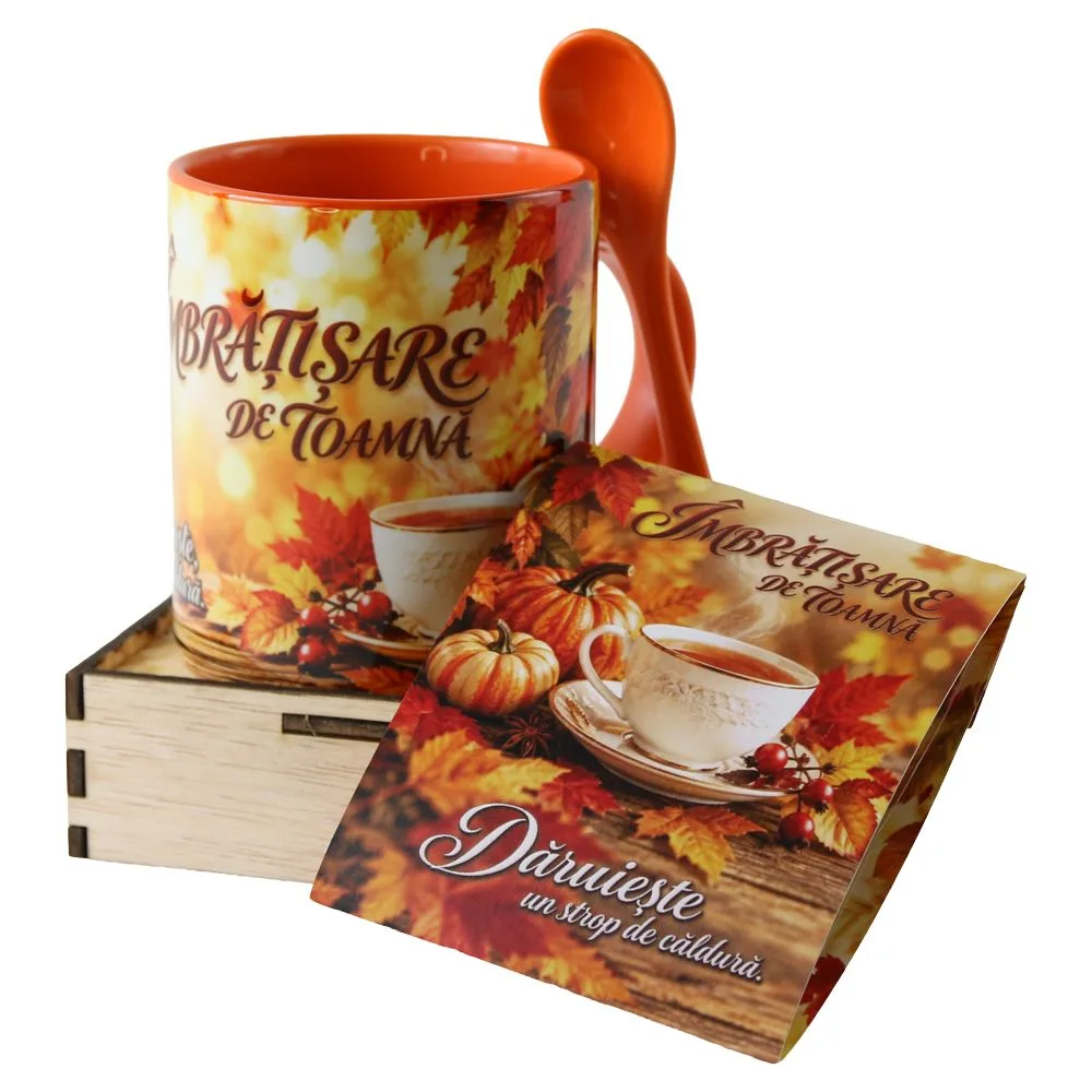 Set cadou Imbratisare de toamna cu cana