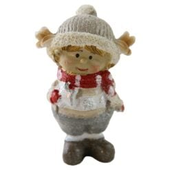 Figurina de Craciun Copilas cu caciula si fular 6 cm