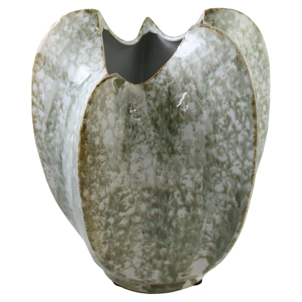 Vaza ceramica glazurata in forma de floare 21x25 cm