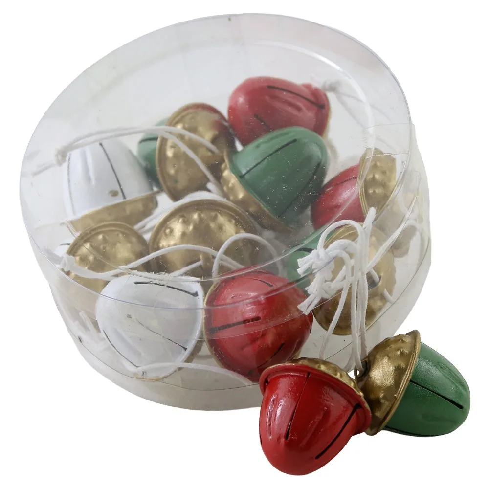Set 12 ornamente de brad din metal Ghinde zurgalai 3 cm Set 12 ornamente de brad din metal Ghinde zurgalai 3 cm