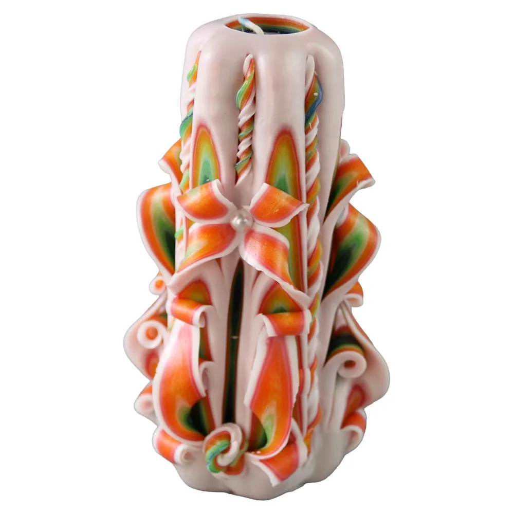 Lumanare colorata sculptata manual 16 cm Lumanare colorata sculptata manual 16 cm
