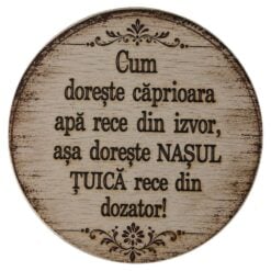 Suport din lemn cu sticla si 6 pahare