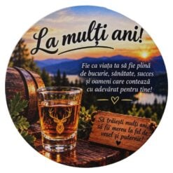 Suport din lemn cu sticla si 6 pahare