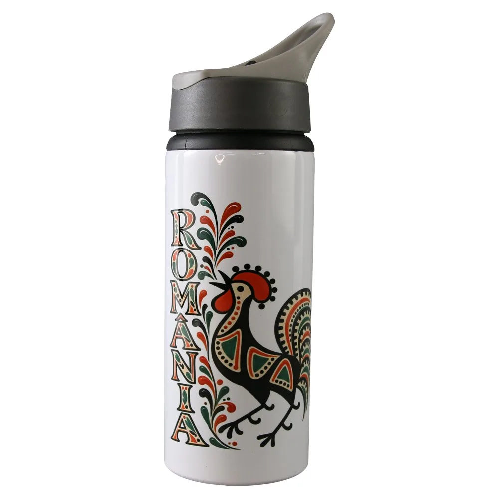 Termos metalic cu pai Romania 500 ml